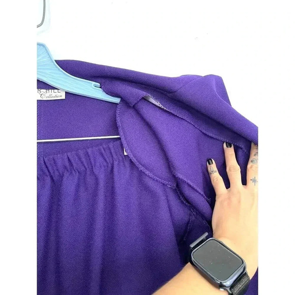 2 PC VTG Tower Hill Women's Purple Blazer Skirt Set Outfit MEDIUM Retro 1990s - Picture 8 of 14
